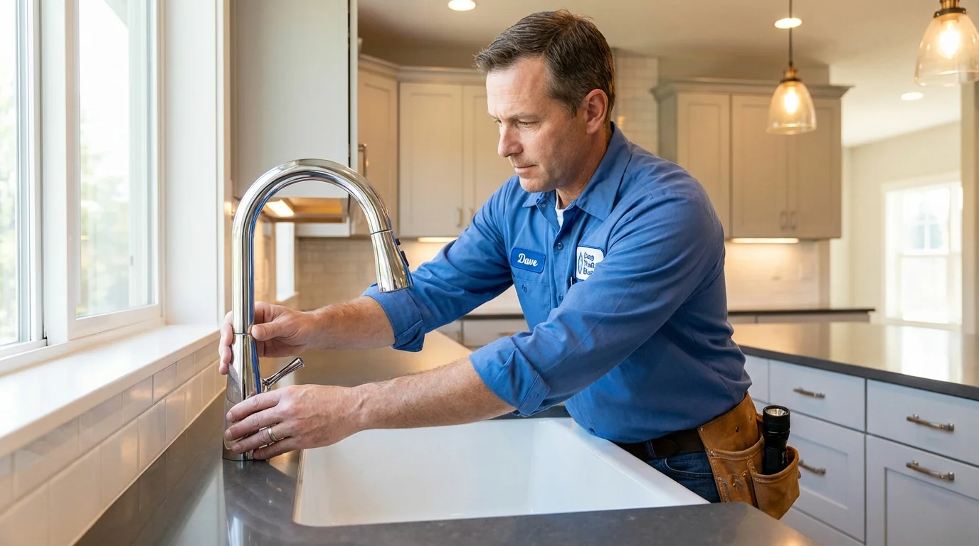 Kitchen faucet installation by Johns Plumbing LLC in Owensville